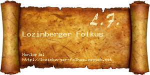 Lozinberger Folkus névjegykártya